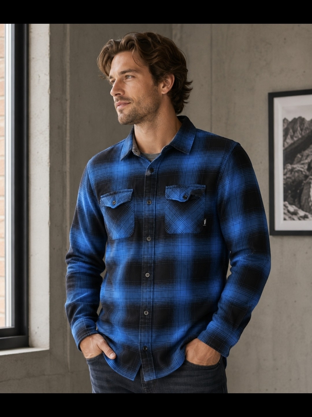 Vans Men’s Box Flannel Shirt / Box Flannel Plaid Long Sleeve Shirt, Med